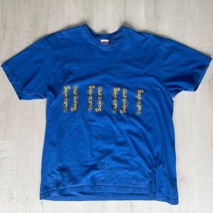 Blue Supreme Shirt with Graphic Print